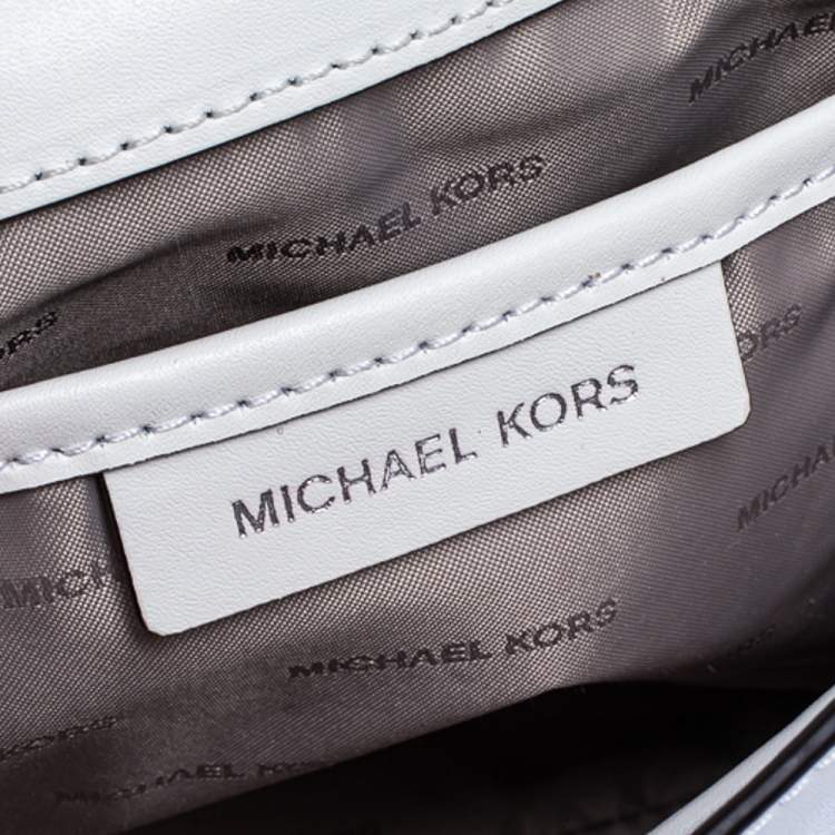 Pre Owned Michael Kors White Leather Mott Top Handle Bag