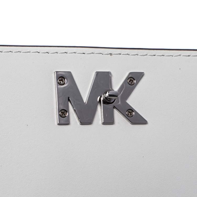 Pre Owned Michael Kors White Leather Mott Top Handle Bag