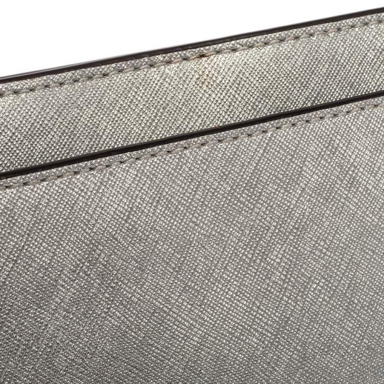 Pre Owned Michael Kors Metallic Silver Leather Crossbody Bag