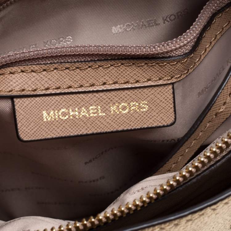 Pre Owned Michael Kors Metallic Gold Leather Large Mercer Tote