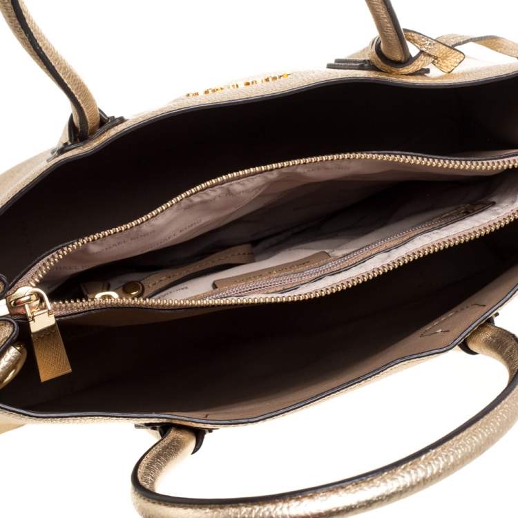 Pre Owned Michael Kors Metallic Gold Leather Large Mercer Tote