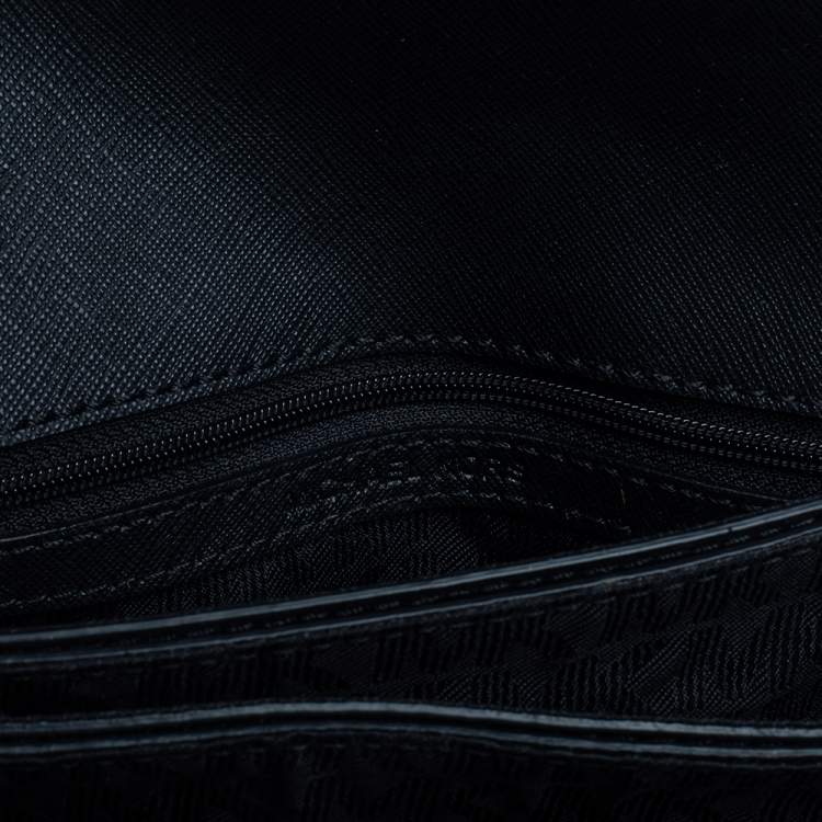 Pre Owned Michael Kors Black Perforated Leather Editor Sloan Crossbody Bag