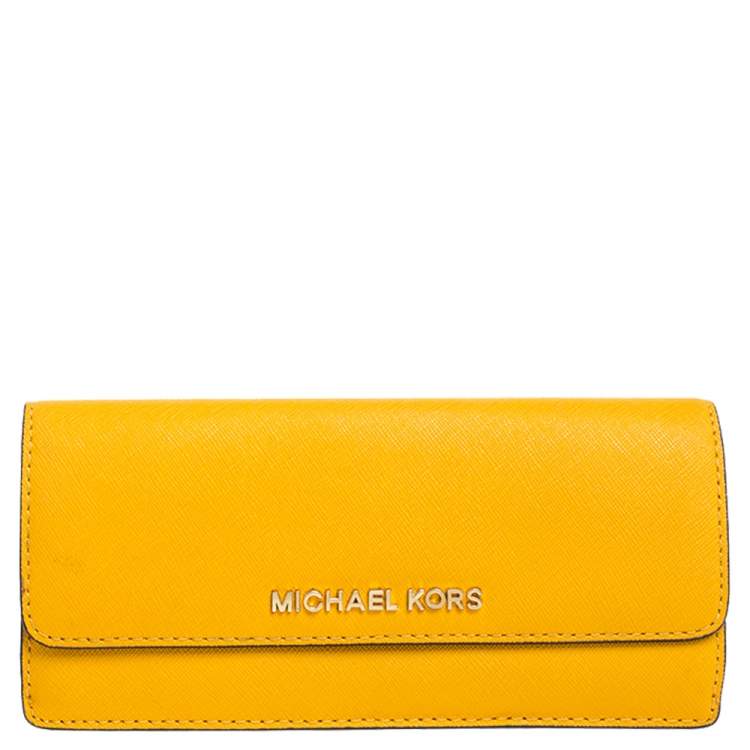 michael kors mustard yellow wallet