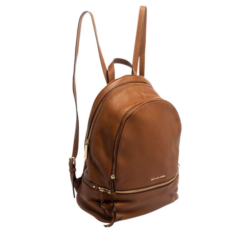 مملوكة مسبقًا Michael Kors Brown Leather Medium Reazip Backpack
