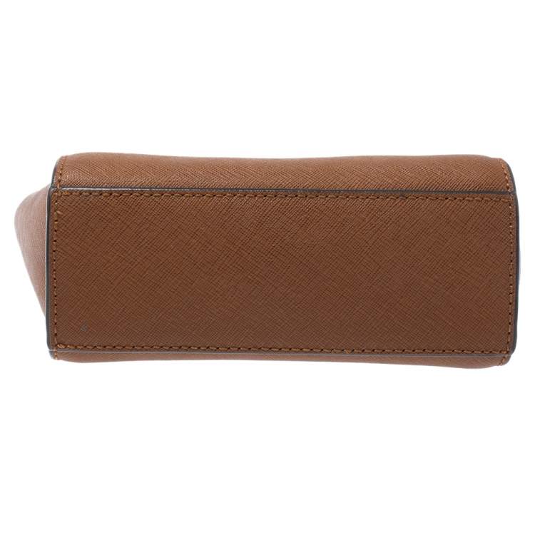 Pre Owned Michael Kors Brown Leather Mini Selma Crossbody Bag