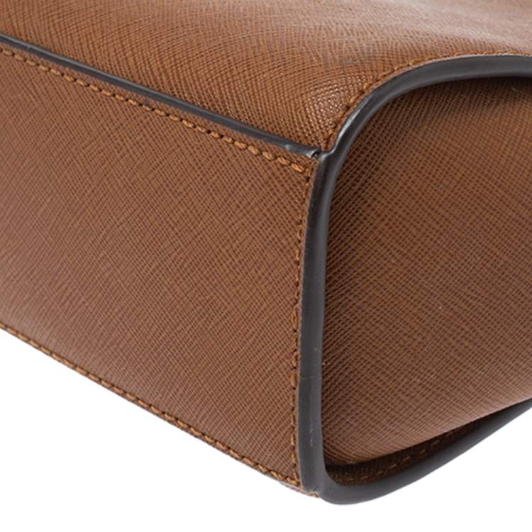 Pre Owned Michael Kors Brown Leather Mini Selma Crossbody Bag