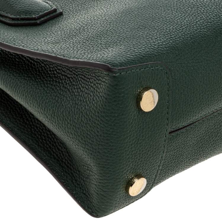 Pre Owned Michael Kors Green Leather Mini Mercer Tote