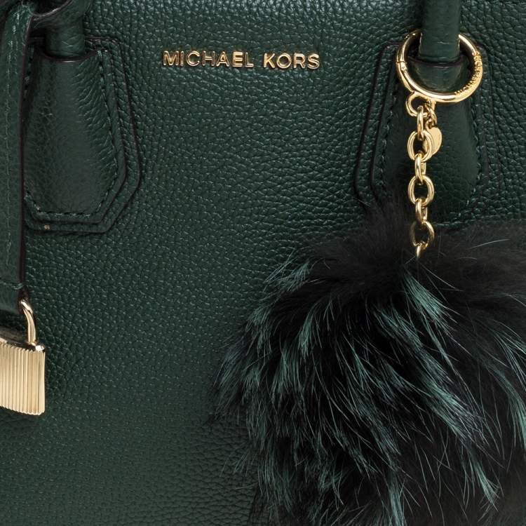 Pre Owned Michael Kors Green Leather Mini Mercer Tote