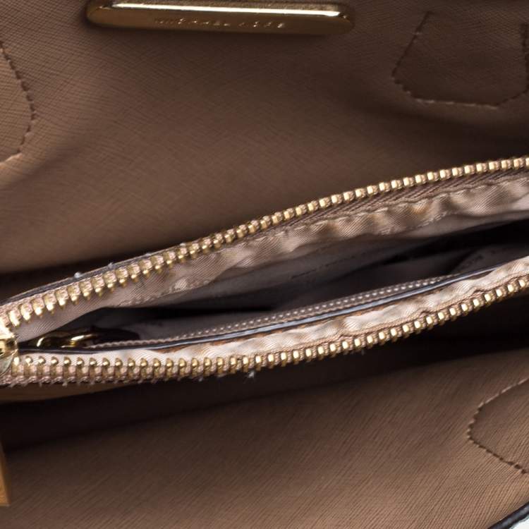 Pre Owned Michael Kors Green Leather Mini Mercer Tote