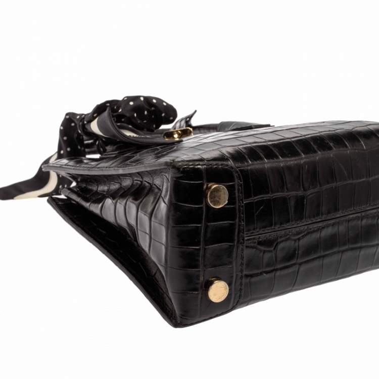 Pre Owned Michael Kors Black Leather Mini Mercer Tote