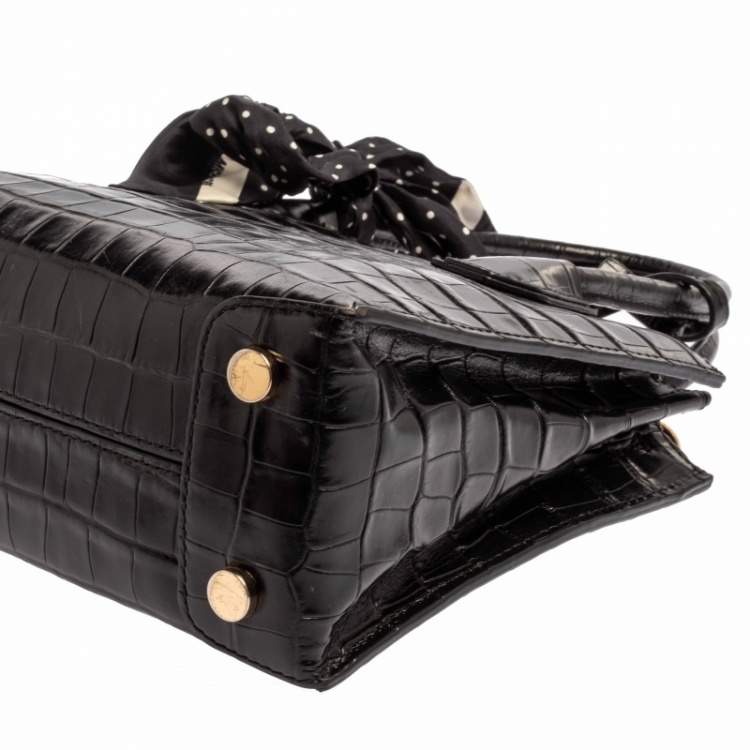 Pre Owned Michael Kors Black Leather Mini Mercer Tote