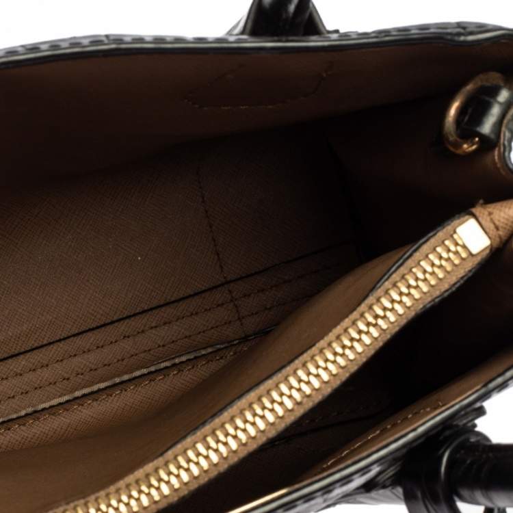 Pre Owned Michael Kors Black Leather Mini Mercer Tote