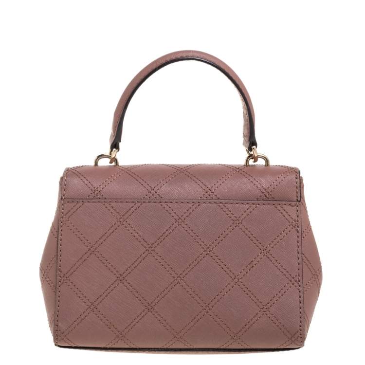 Pre Owned Michael Kors Old Rose Leather Mini Ava Top Handle Bag