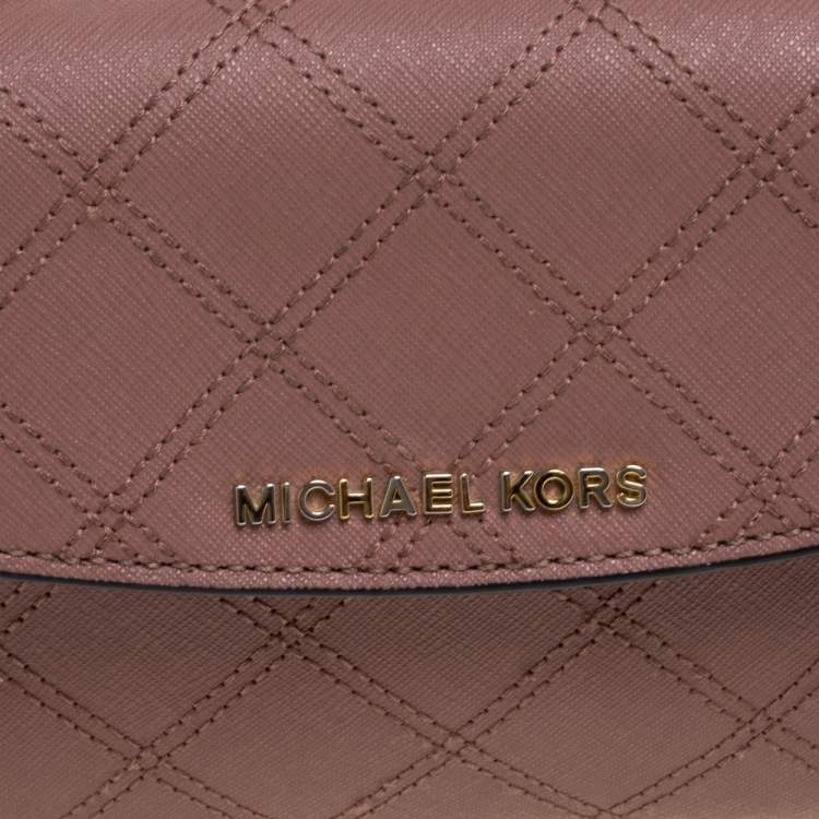 Pre Owned Michael Kors Old Rose Leather Mini Ava Top Handle Bag
