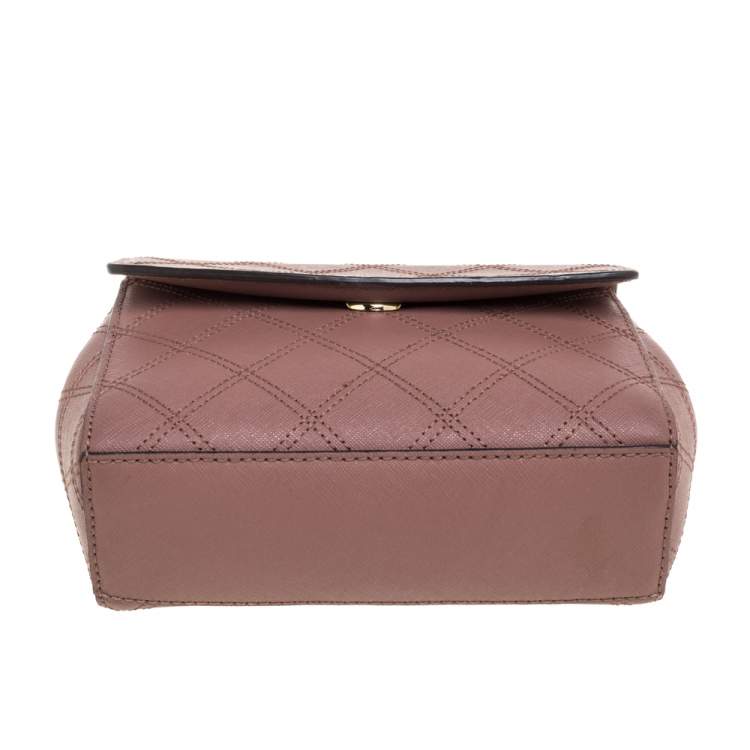 Pre Owned Michael Kors Old Rose Leather Mini Ava Top Handle Bag