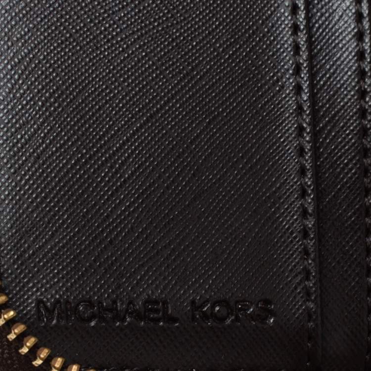 Pre Owned Michael Kors Brown Signature Coated Canvas Zip Around Wallet