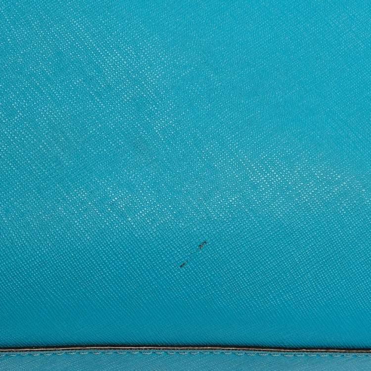 Pre Owned MICHAEL Michael Kors Blue Leather Medium Jet Set Tote