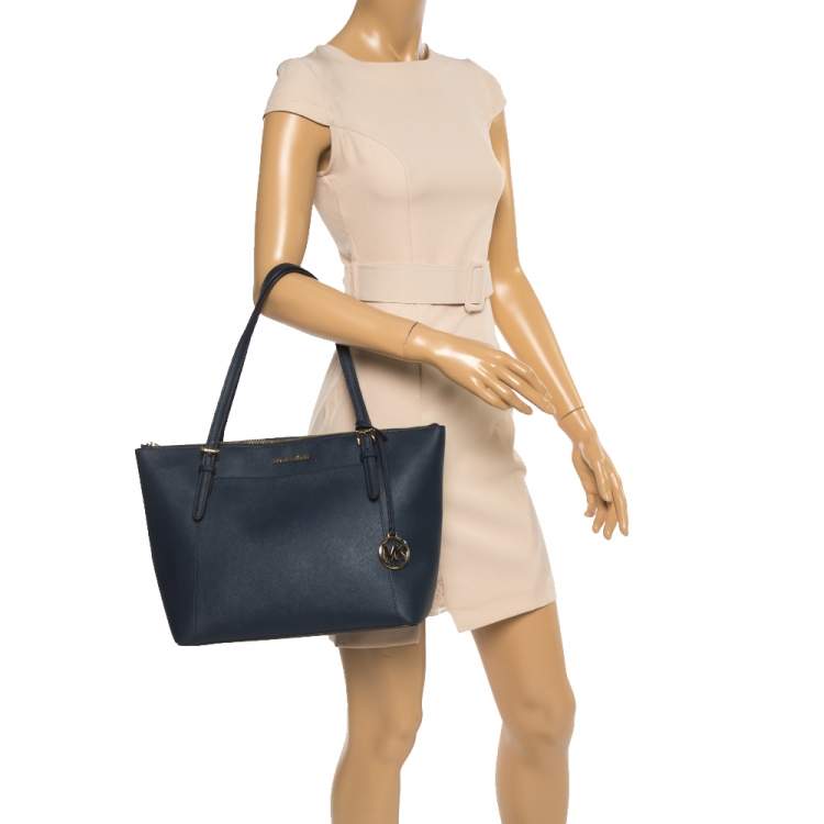  Michael Kors Women Jet Set Large Top-zip Saffiano Leather Tote  Shoulder Bag (Black) : Clothing, Shoes & Jewelry