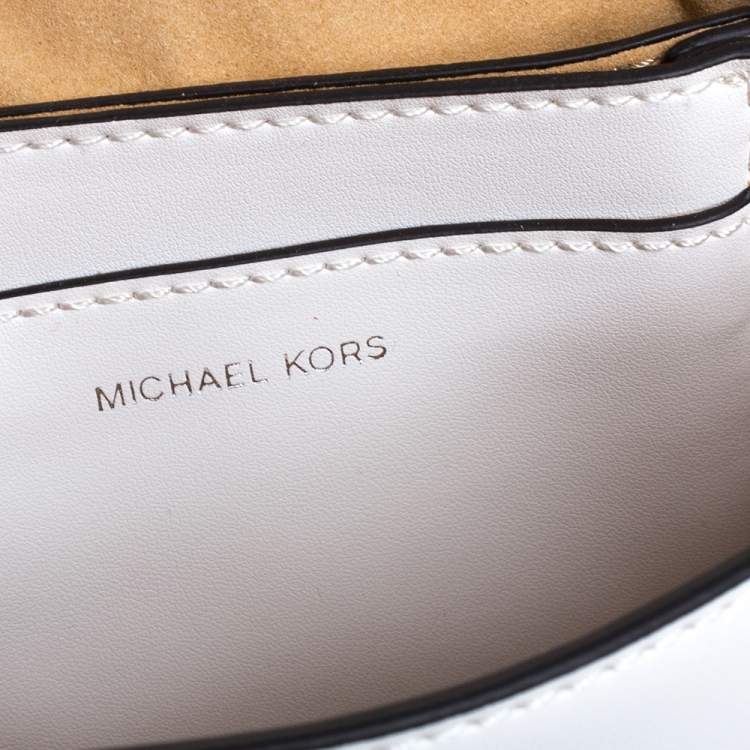Pre Owned Michael Kors White Leather Extra Small Cece Top Handle Bag