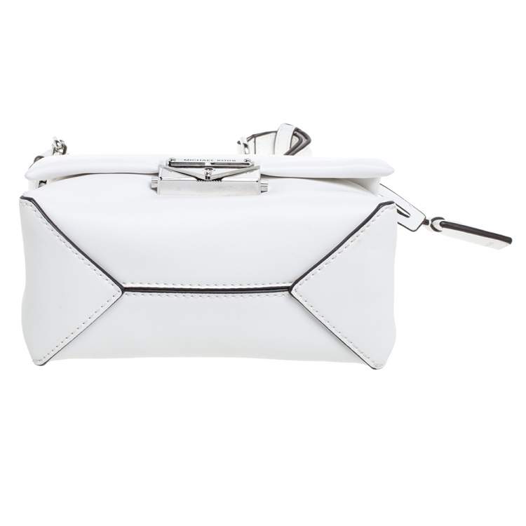 Pre Owned Michael Kors White Leather Extra Small Cece Top Handle Bag