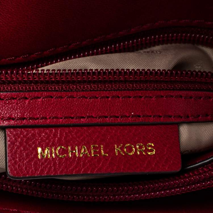 Pre Owned Michael Kors Red Matalesse Leather Small Sloan Shoulder Bag