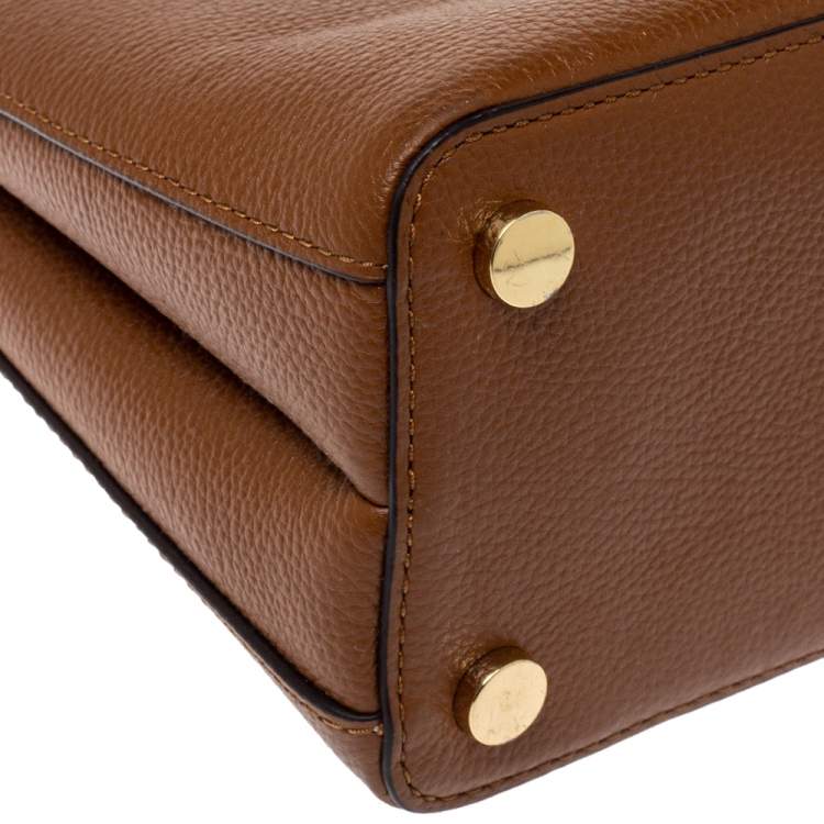 Pre Owned Michael Kors Brown Leather Adele Tote