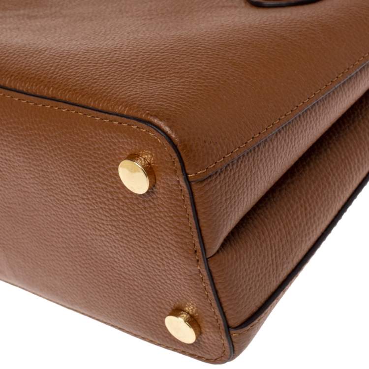 Pre Owned Michael Kors Brown Leather Adele Tote