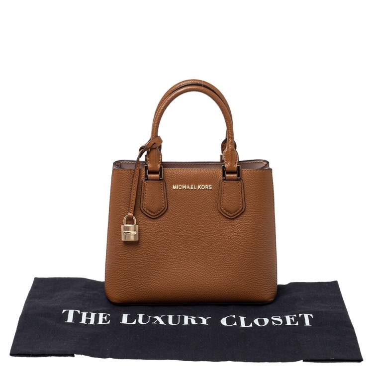 Pre Owned Michael Kors Brown Leather Adele Tote