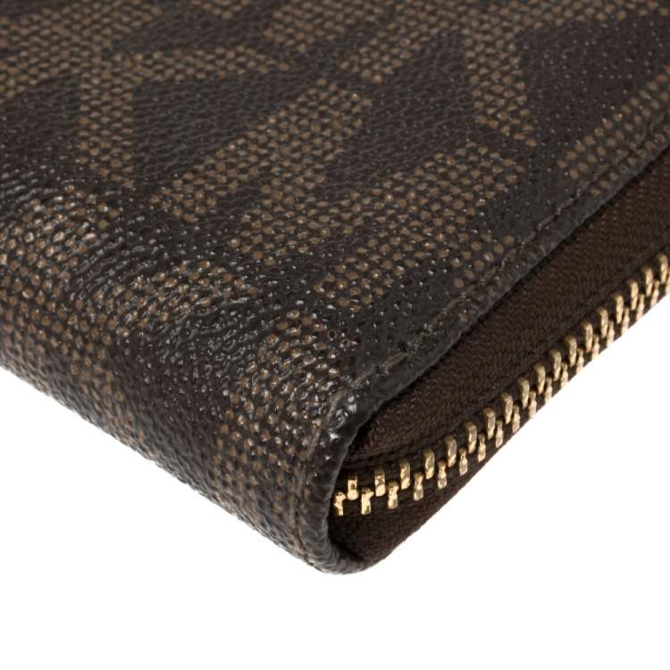 Pre Owned Michael Kors Brown Monogram Coated Canvas Zip Around Wallet