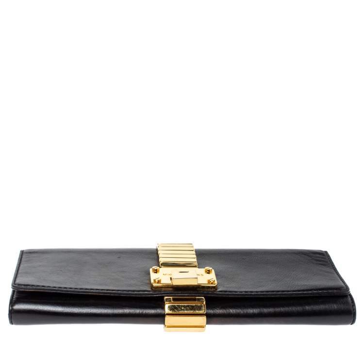 Pre Owned Michael Kors Black Leather Hadley Clutch