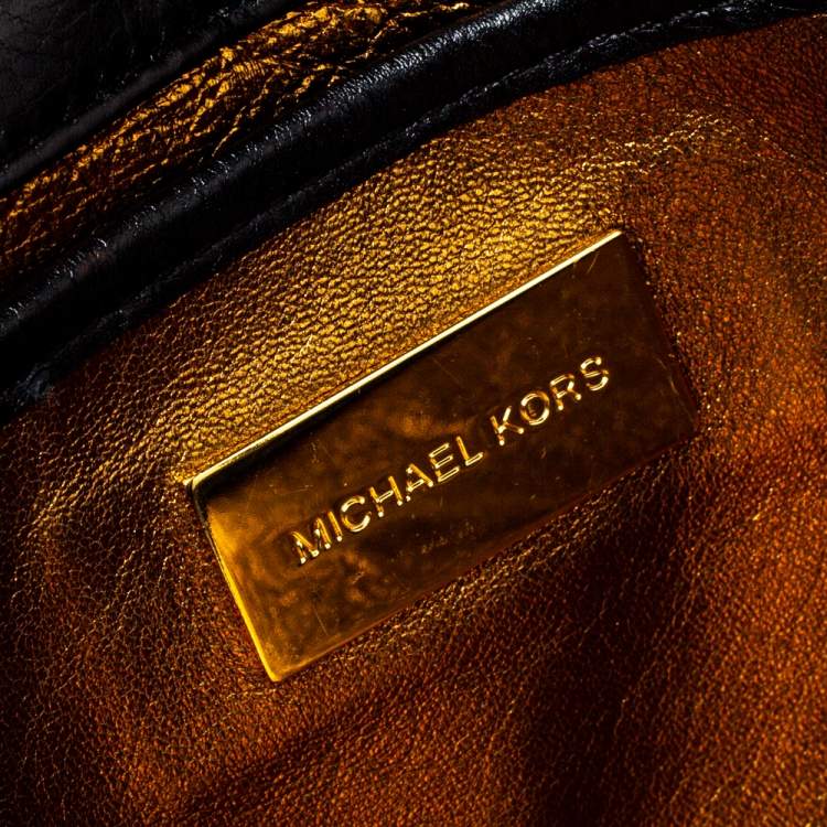 Pre Owned Michael Kors Black Leather Hadley Clutch