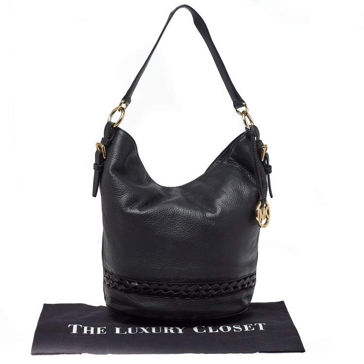 Pre Owned Michael Michael Kors Black Leather Hobo