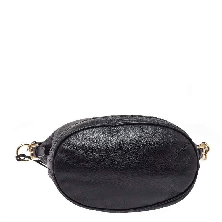 Pre Owned Michael Michael Kors Black Leather Hobo