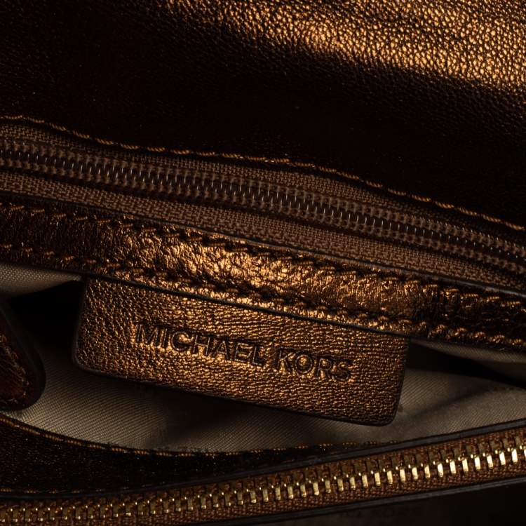 Pre Owned Michael Kors Metallic Brown Quilted Leather Whitney Shoulder Bag