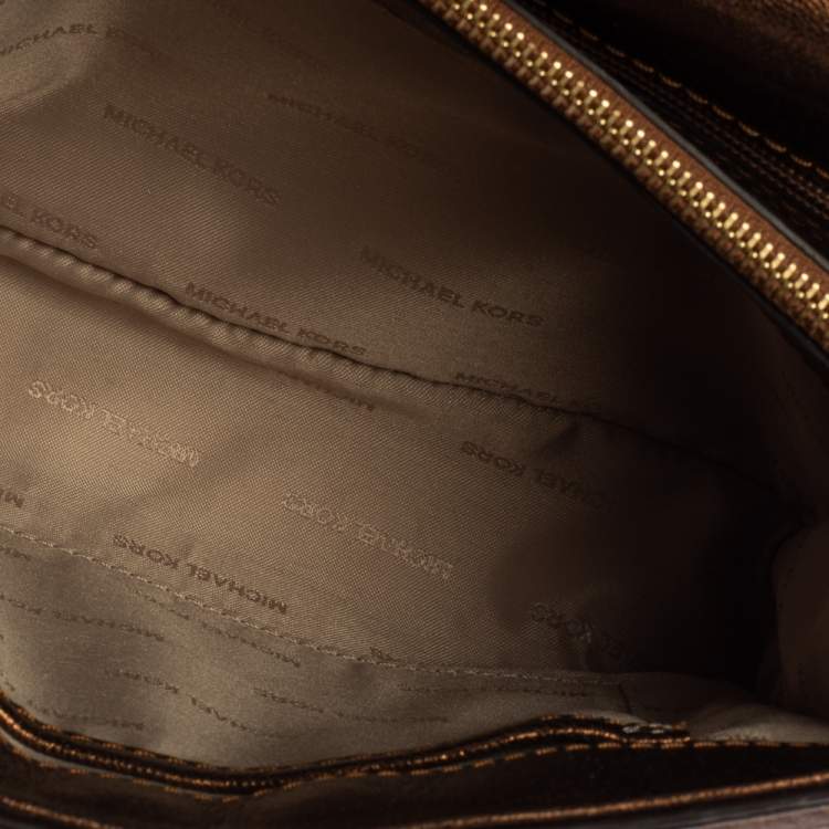 Pre Owned Michael Kors Metallic Brown Quilted Leather Whitney Shoulder Bag