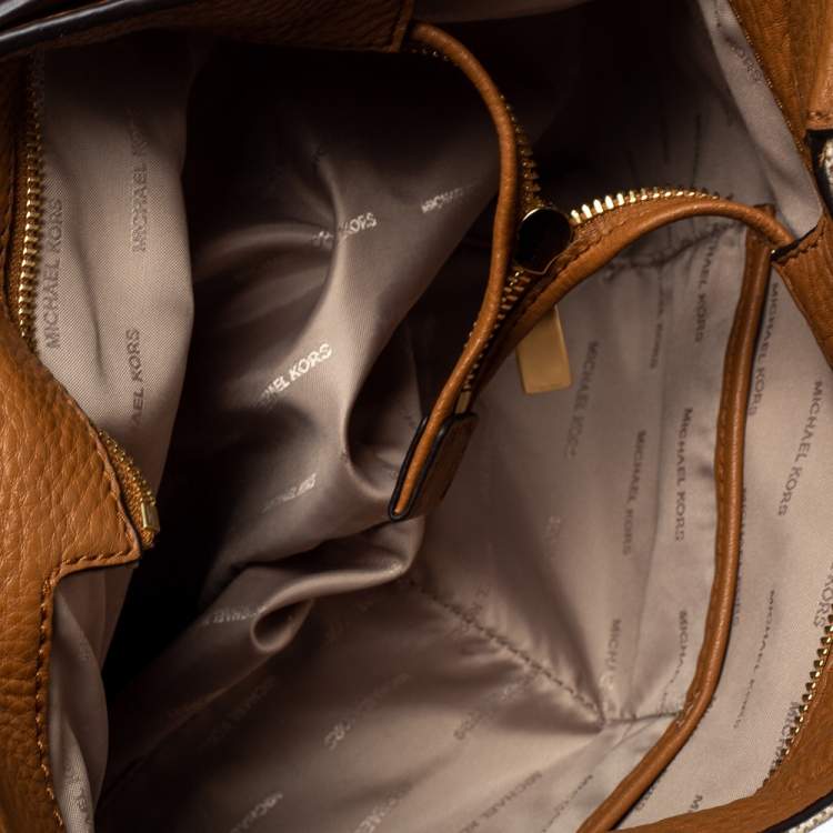 Pre Owned Michael Kors Brown/Beige Canvas and Leather Marlon Tote