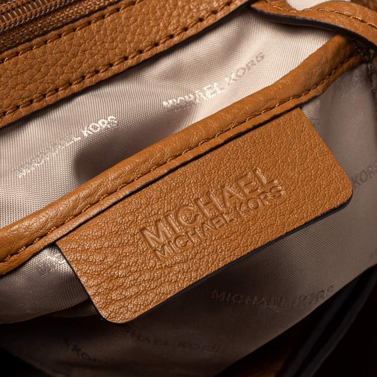 Pre Owned Michael Kors Brown/Beige Canvas and Leather Marlon Tote