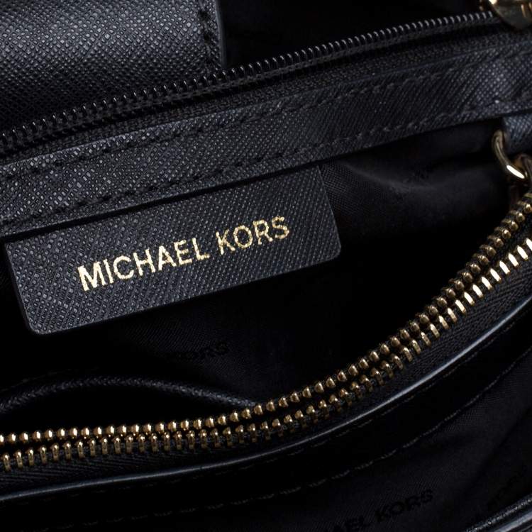 Pre Owned Michael Kors Black Leather Small Cynthia Tote