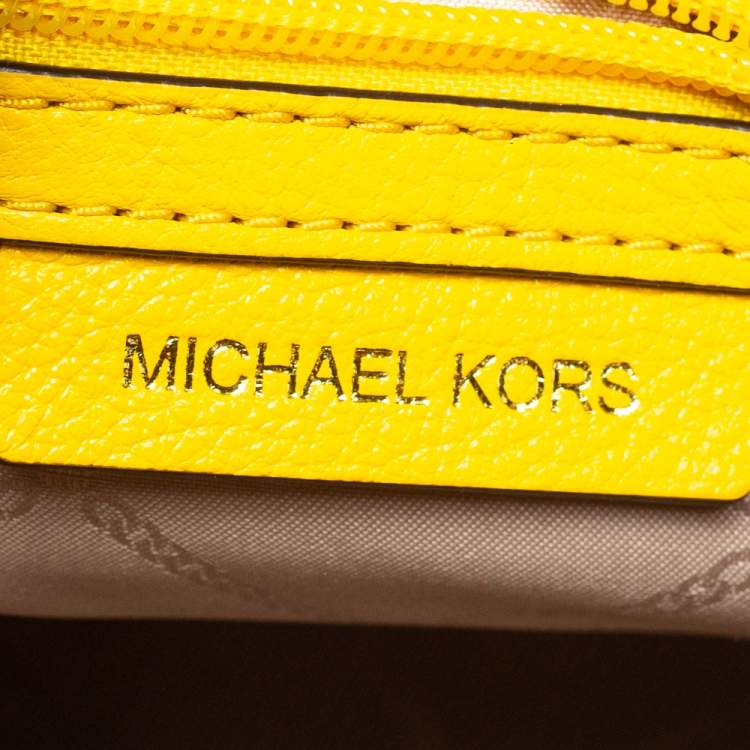 Pre Owned Michael Kors Yellow Leather Rhea Zip Backpack