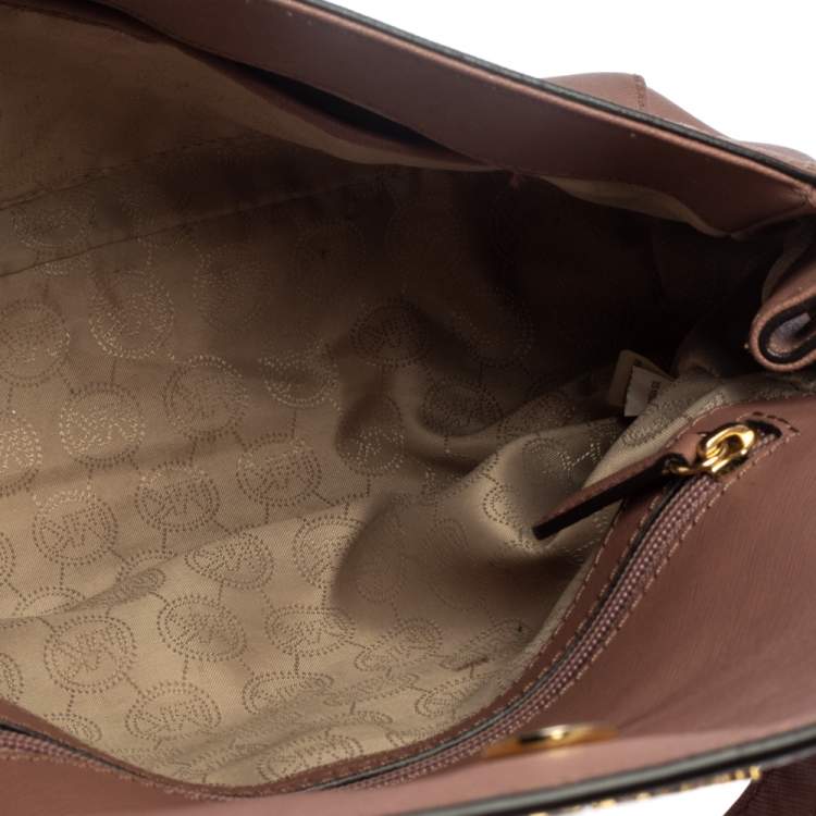 Pre Owned Michael Kors Antique Pink Leather Ava Top Handle Bag