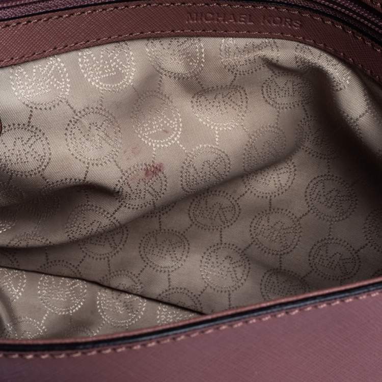 Pre Owned Michael Kors Antique Pink Leather Ava Top Handle Bag