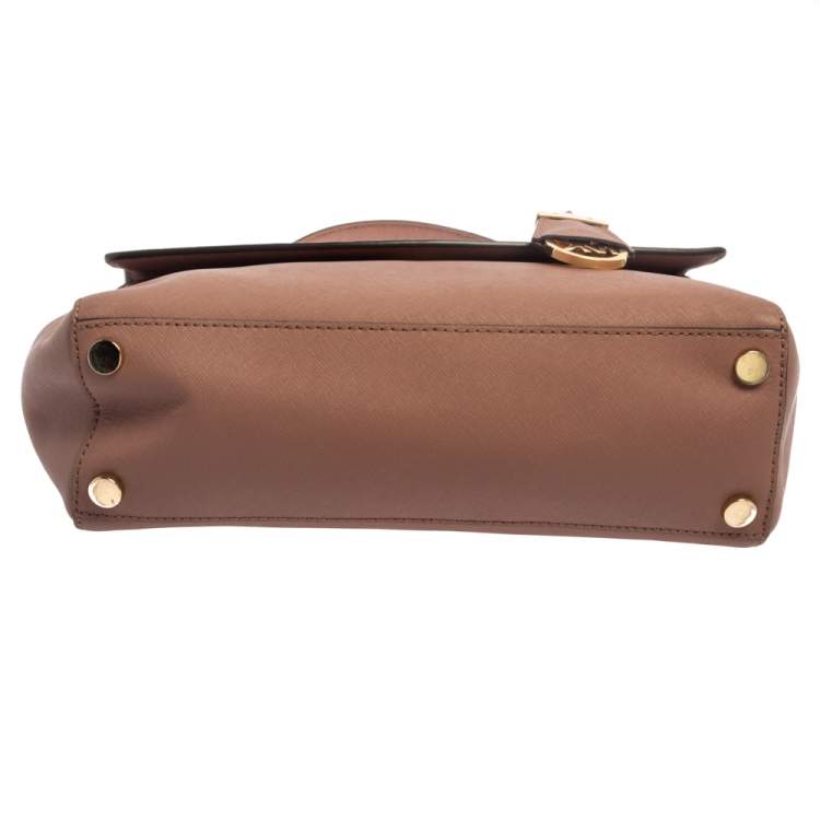 Pre Owned Michael Kors Antique Pink Leather Ava Top Handle Bag