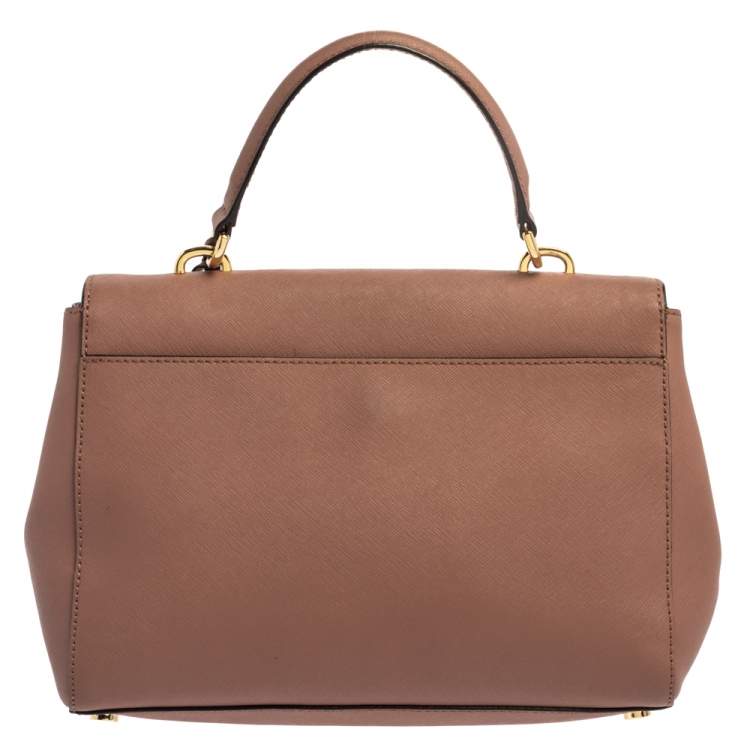 Pre Owned Michael Kors Antique Pink Leather Ava Top Handle Bag