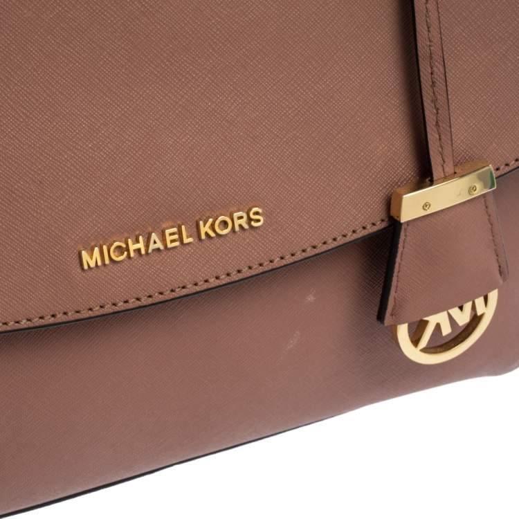 Pre Owned Michael Kors Antique Pink Leather Ava Top Handle Bag