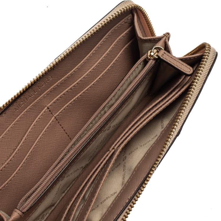 Michael Kors Pink Signature Leather Zip Around Wallet Michael Kors | The  Luxury Closet