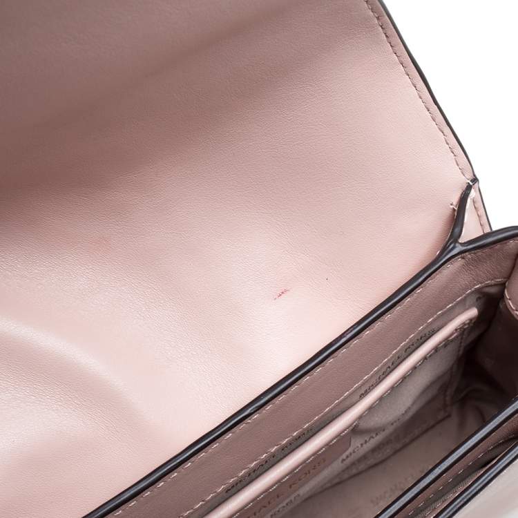 Pre Owned Michael Kors Powder Pink Leather Jade Ruffle Shoulder Bag