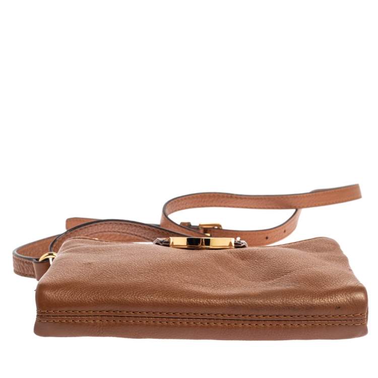 Pre Owned Michael Kors Tan Leather Fulton Crossbody Bag