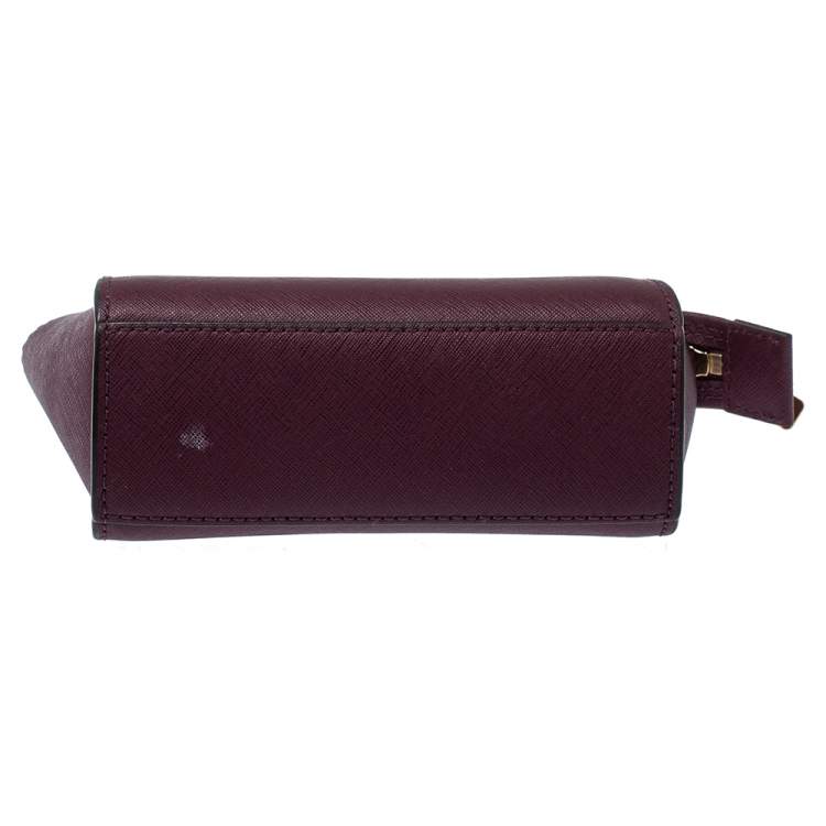 Pre Owned Michael Kors Purple Leather Mini Selma Crossbody Bag