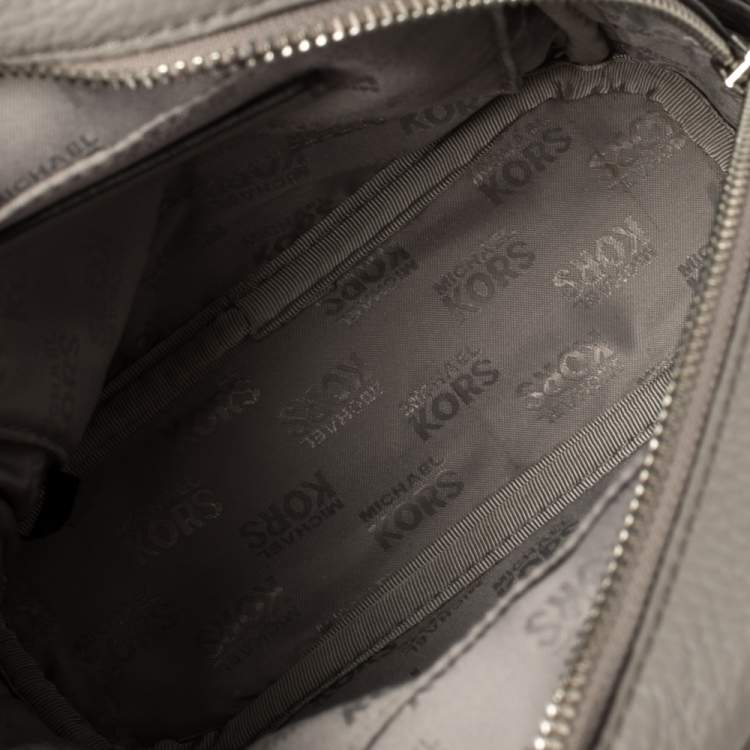 Pre Owned Michael Kors Grey Leather Abbey Studded Backpack