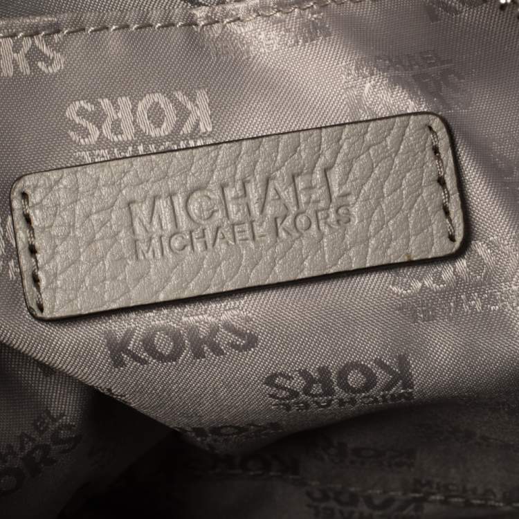 Pre Owned Michael Kors Grey Leather Abbey Studded Backpack
